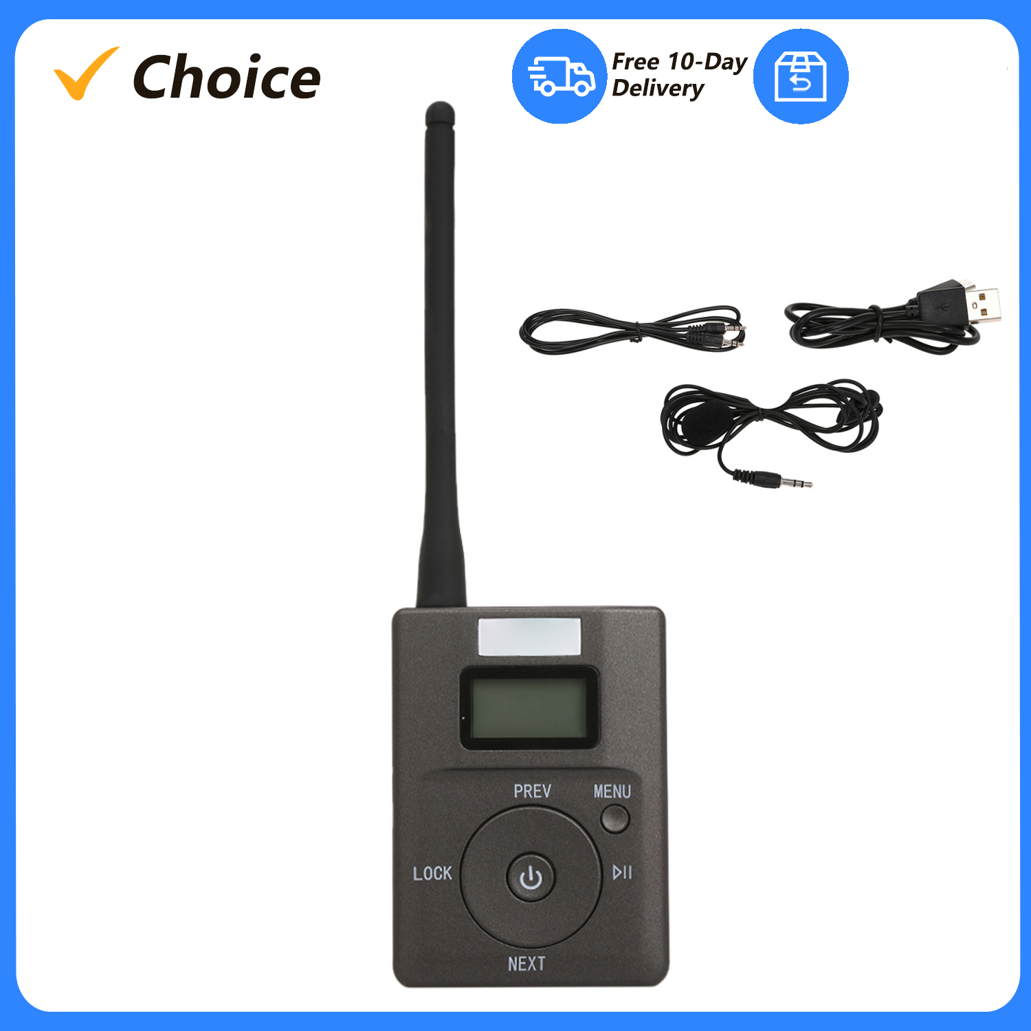 Platinum 8280 - Transmisor FM Digital estéreo portátil, Mini