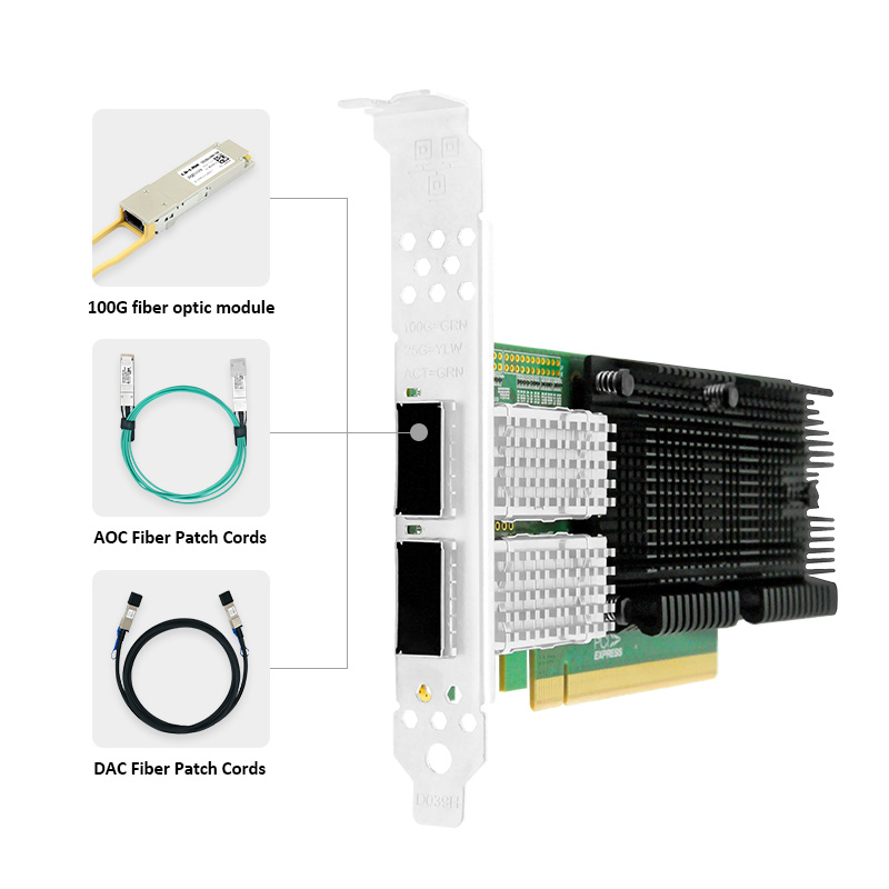 Tarjeta de red LR-LINK 1014PF  - 100Gbe Qsfp28 Network Card reseña y precio